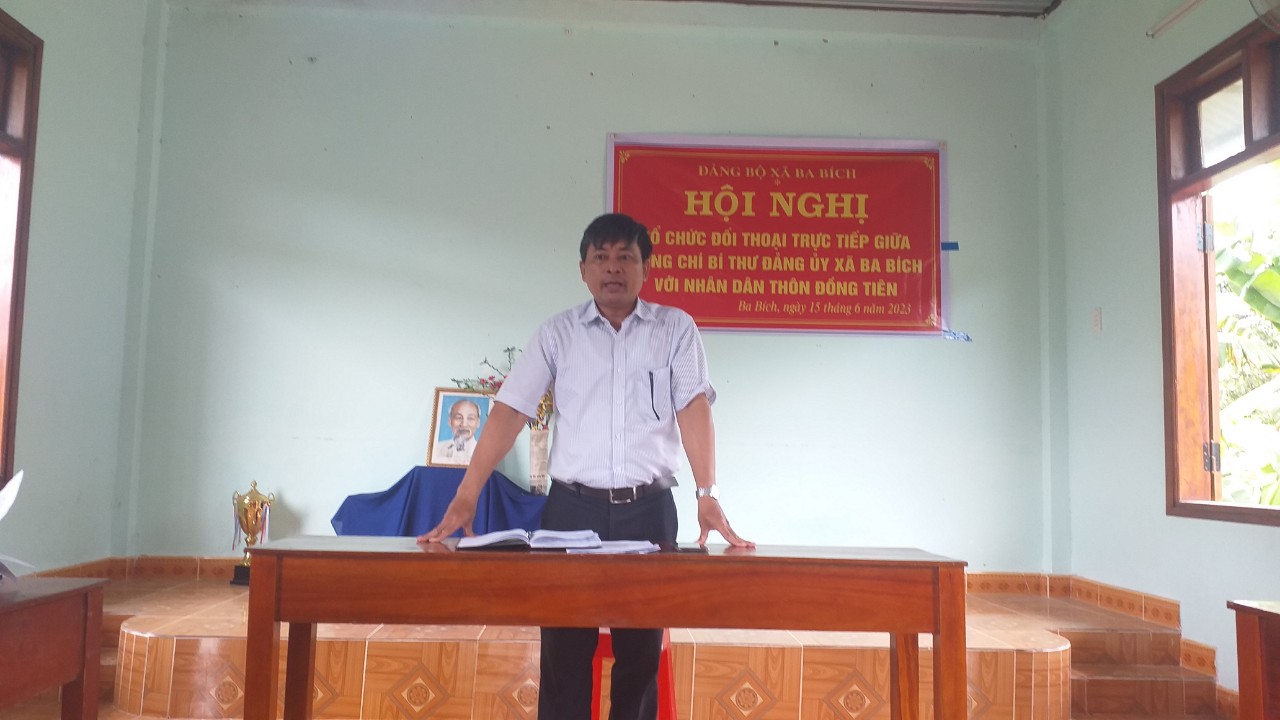 Đối thoại trực tiếp giữa Bí thư Đảng ủy xã Ba Bích với nhân dân thôn Đồng Tiên
